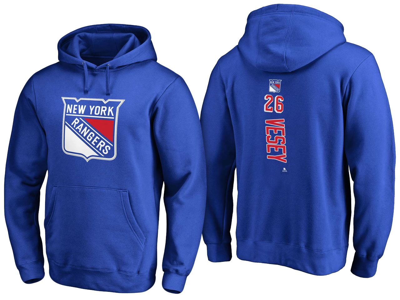 NHL Men New York Rangers 26 Vesey blue Adidas Hoodie